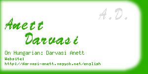 anett darvasi business card